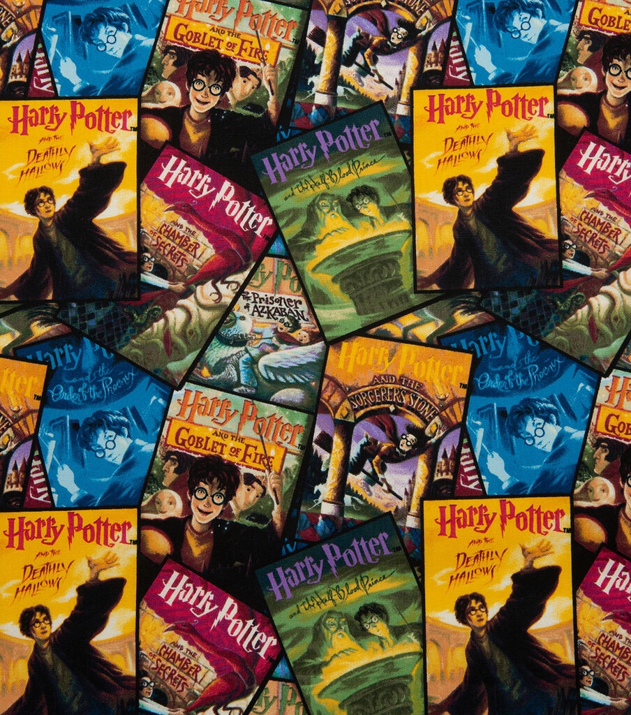 Harry Potter Book Cover Stack Cotton Fabric