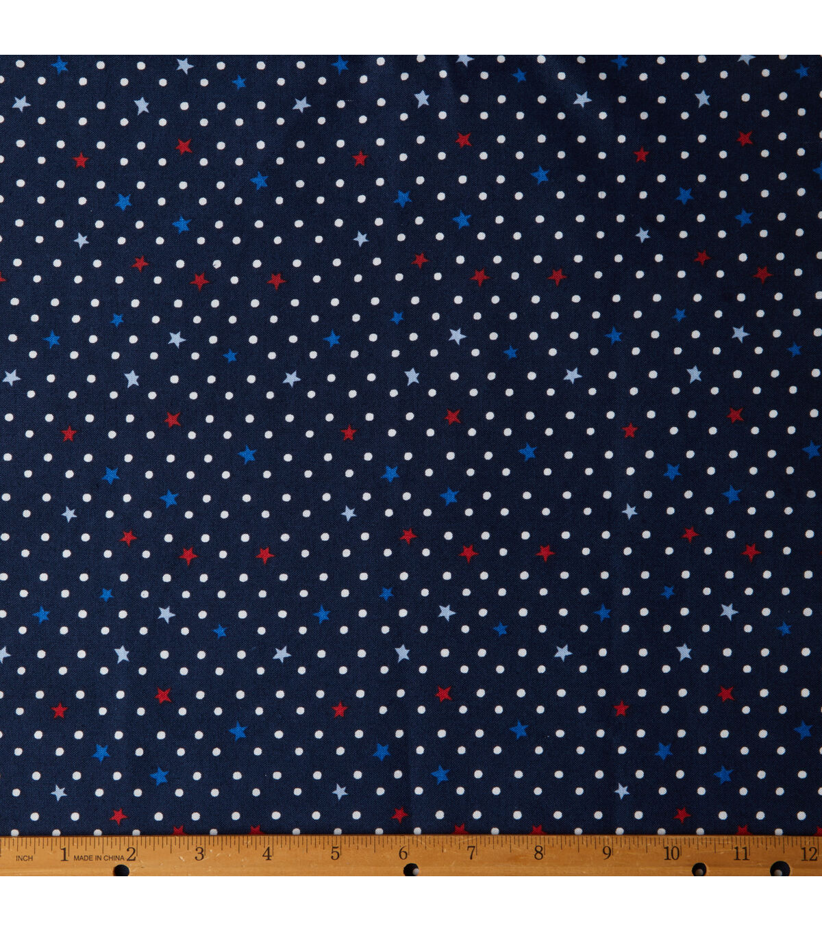 Stars And Dots Patriotic Cotton Fabric