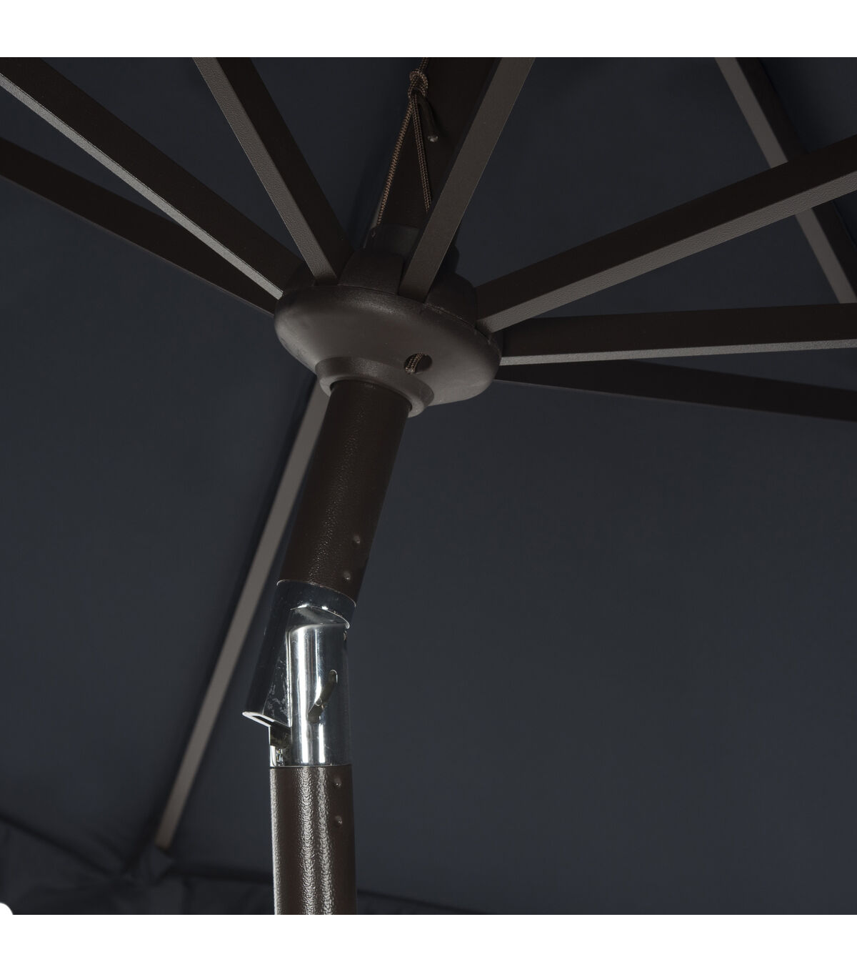 Safavieh 9' UV Resistant Navy & White Elegant Auto Tilt Patio Umbrella