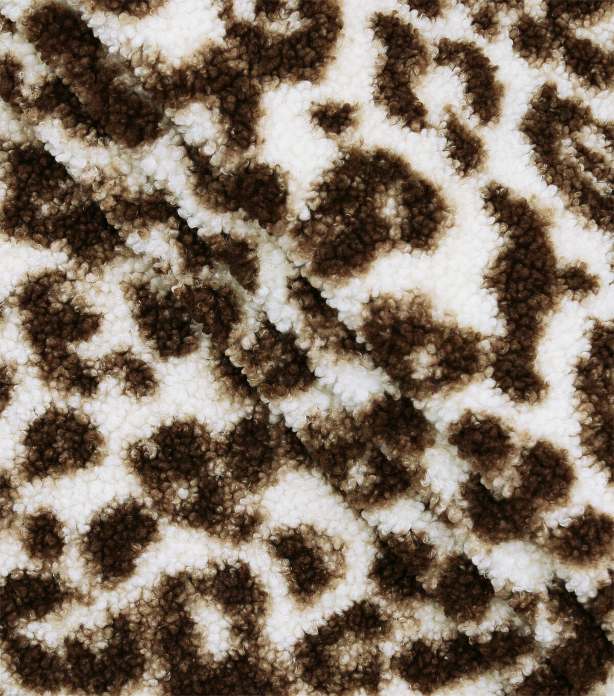 Brown Leopard Printed Teddy Fur Sherpa Fabric