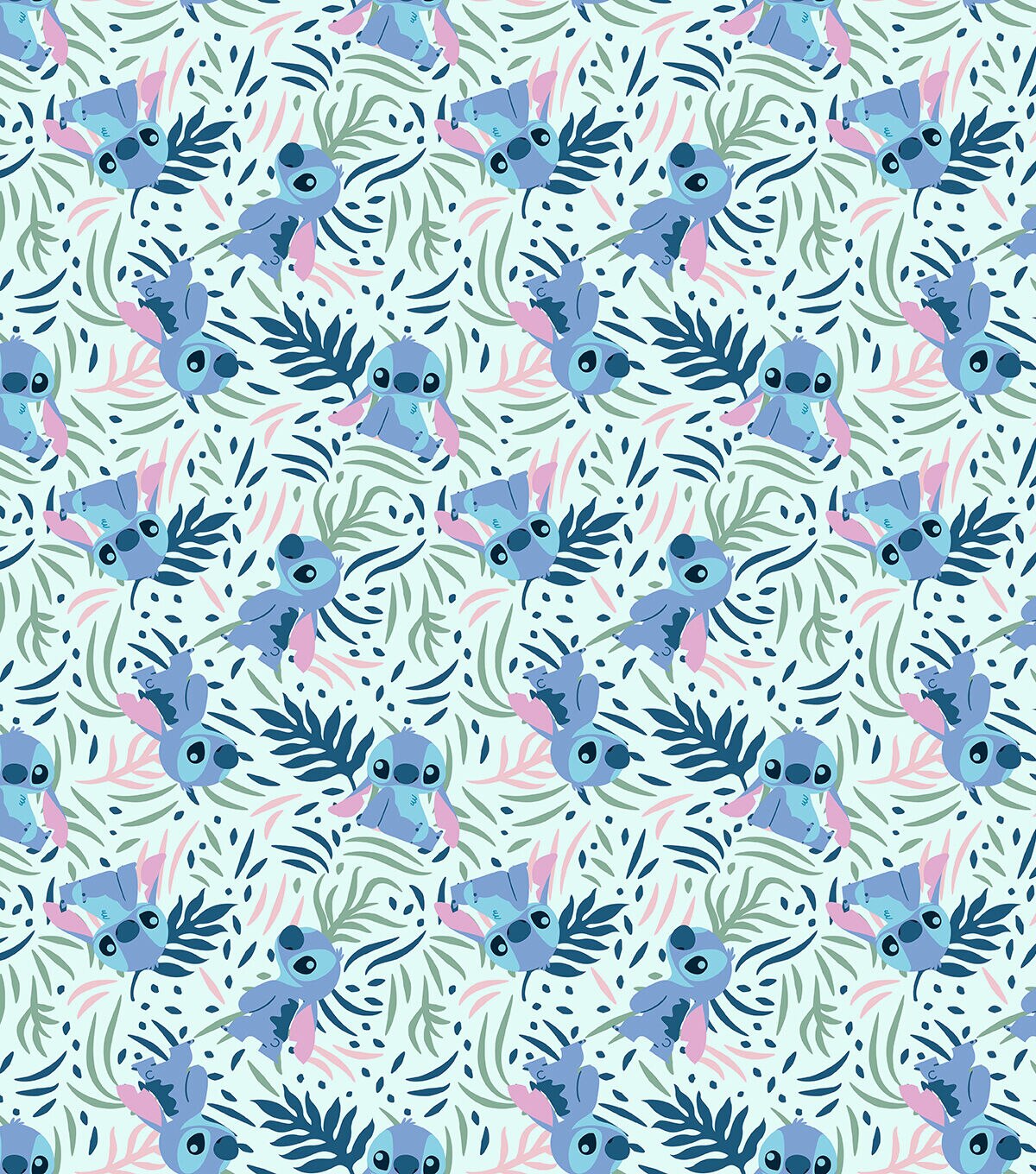 Disney Stitch Scribble Fern Cotton Fabric