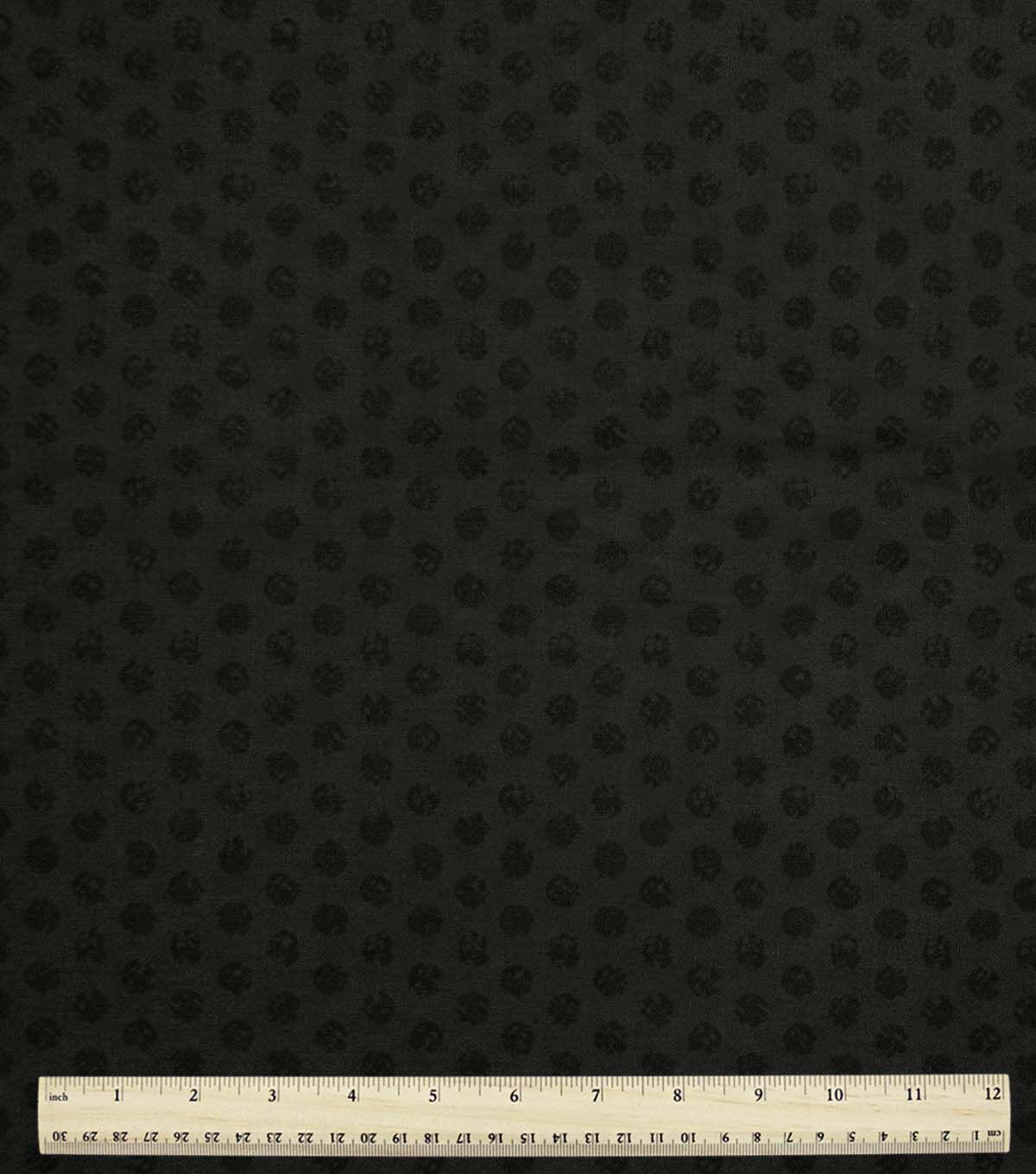 Grunge Dots on Black Cotton Fabric by Keepsake Calico