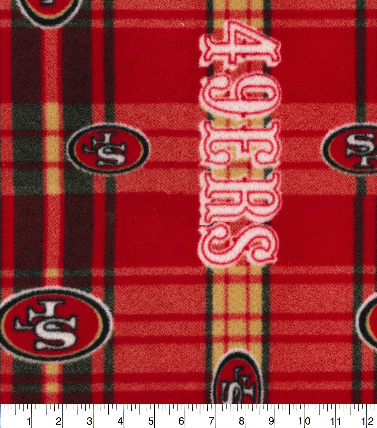 Fabric Traditions San Francisco 49ers NFL Plaid Fleece Fabric