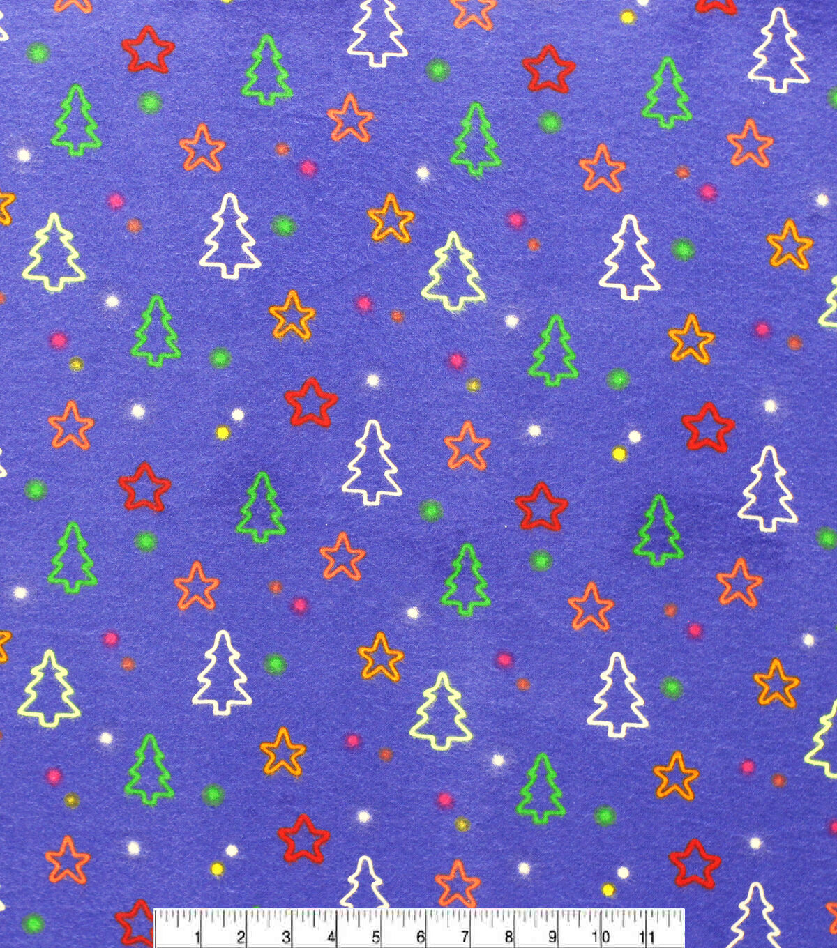 Trees & Stars on Blue Super Snuggle Christmas Flannel Fabric