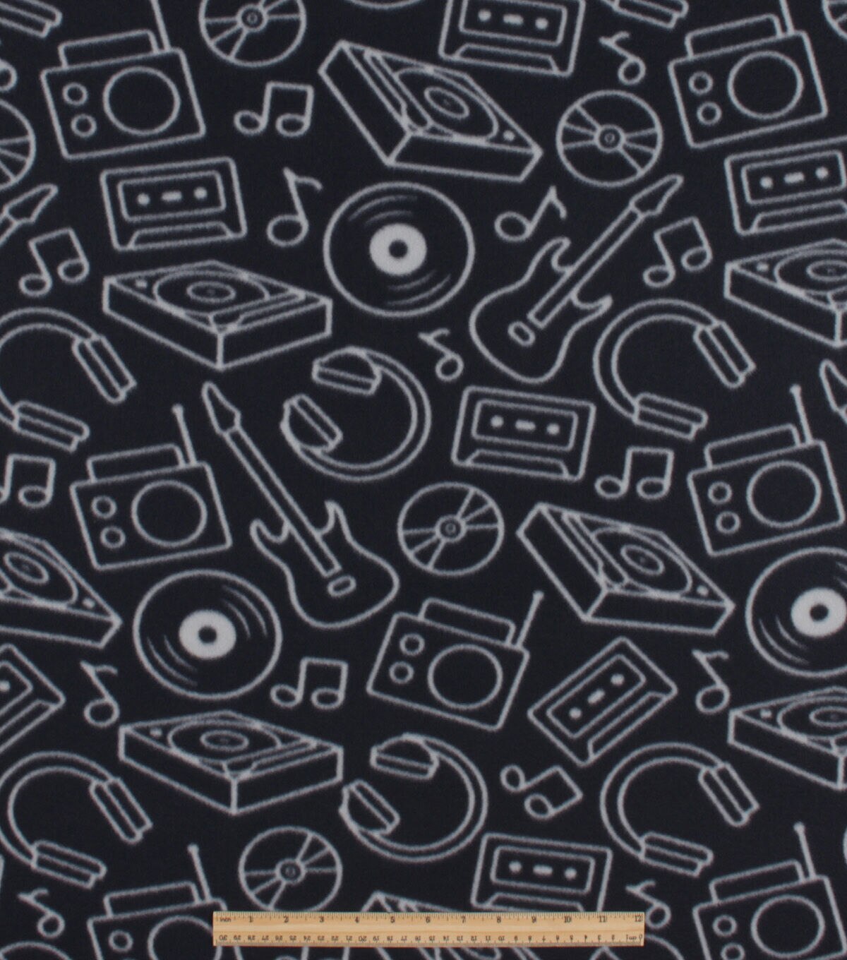 Instrument Toss Blizzard Prints Fleece Fabric