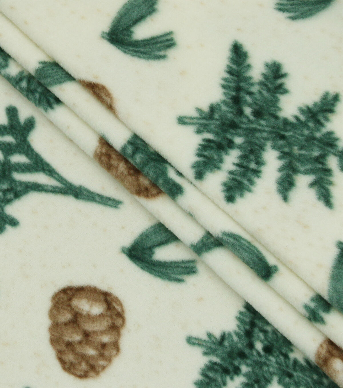 Pine & Pinecones on Brown Anti Pill Fleece Fabric