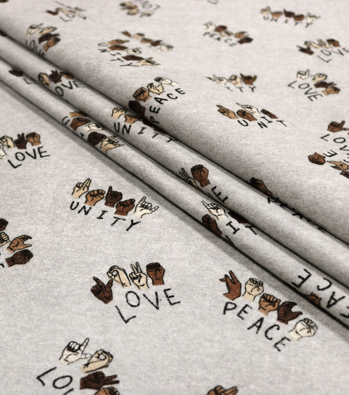 Peace Love Unity Super Snuggle Cotton Fabric