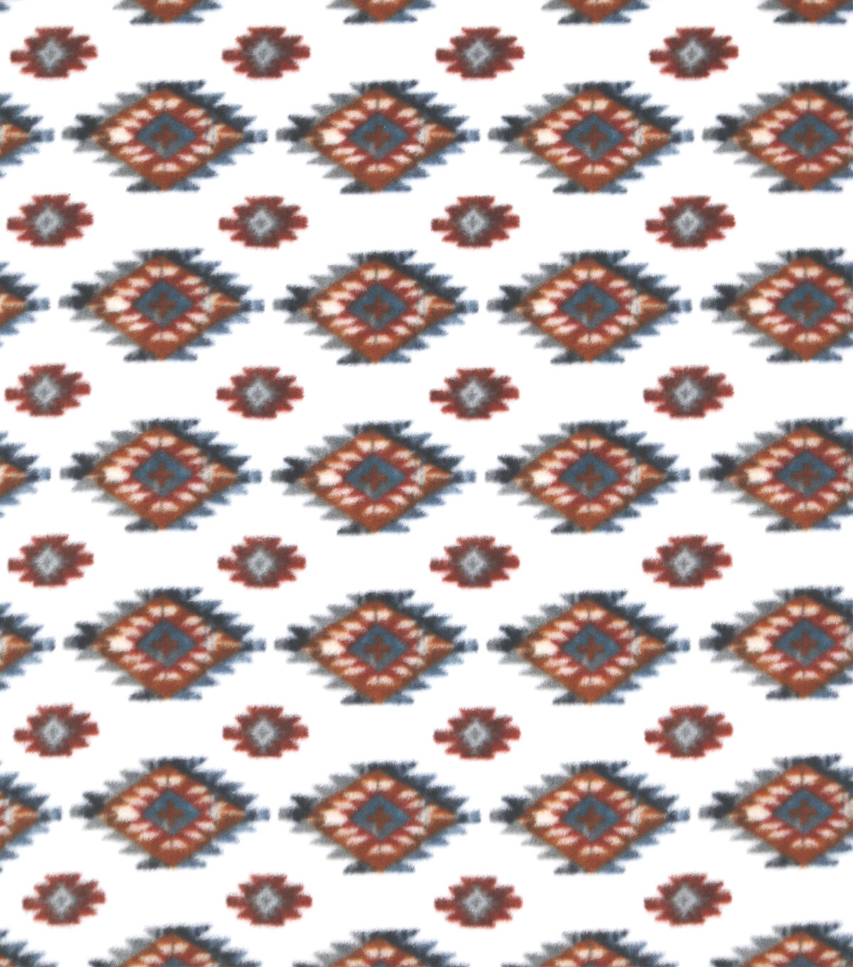 Lodge Aztec Pattern on White Anti Pill Fleece Fabric