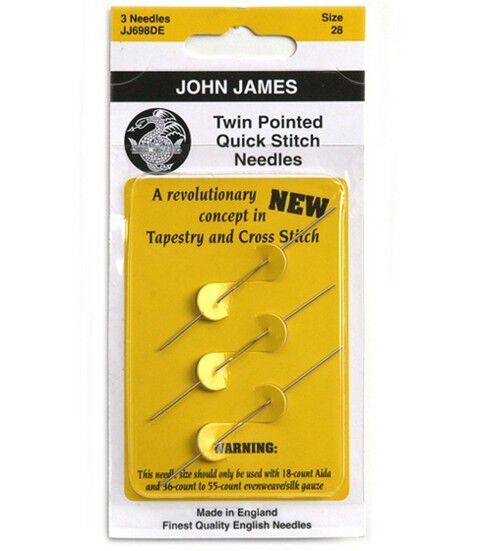 John James Twin Pointed Quick Stitch Needles Size 28