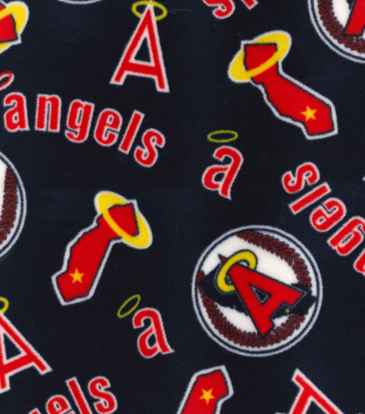 Fabric Traditions Los Angeles Angels Fleece Fabric Cooperstown