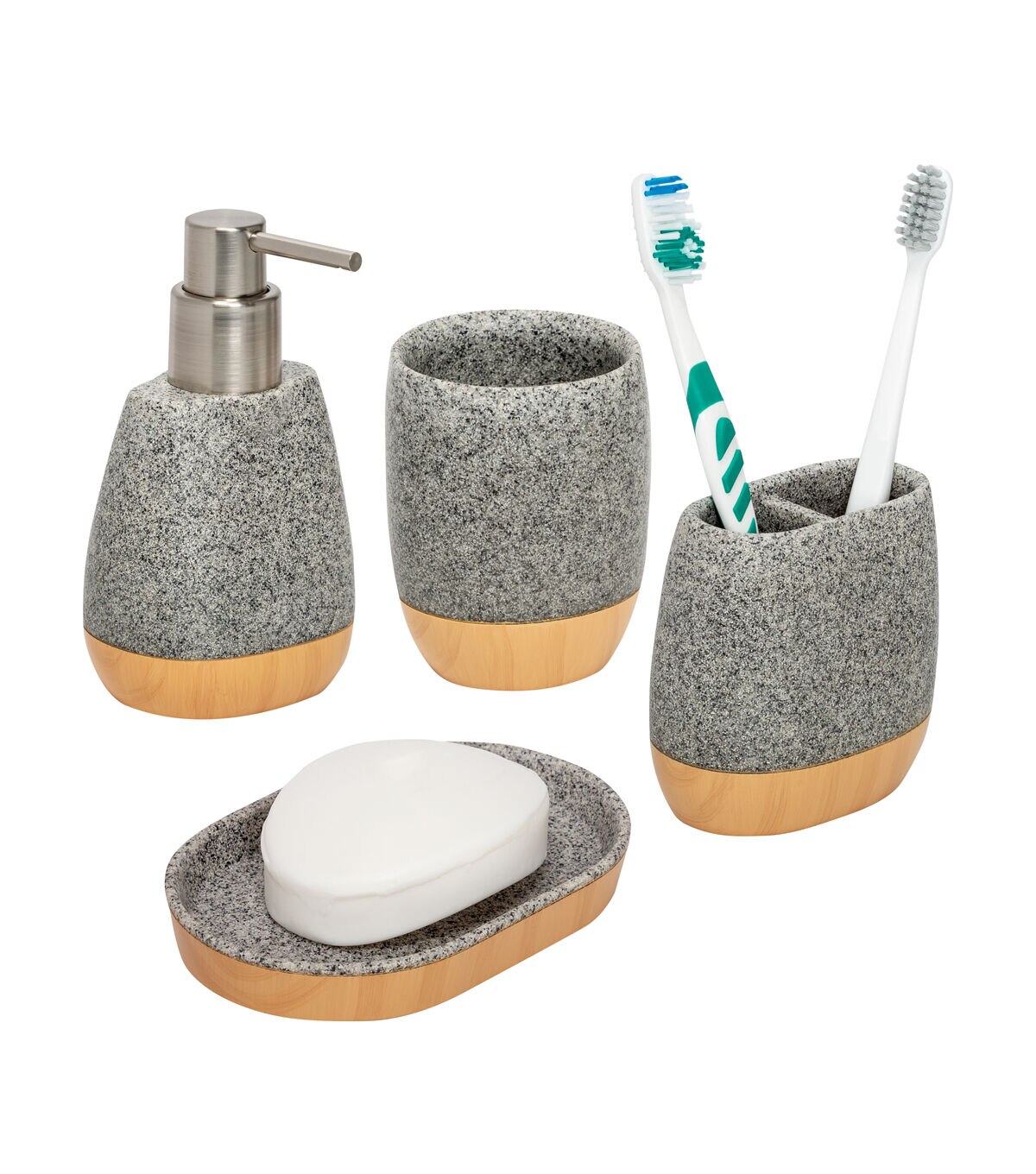 Honey Can Do 4pc Speckled Bathroom Accessory Set