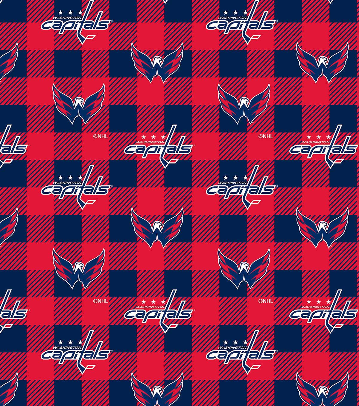 Washington Capitals Fleece Fabric Buffalo Check