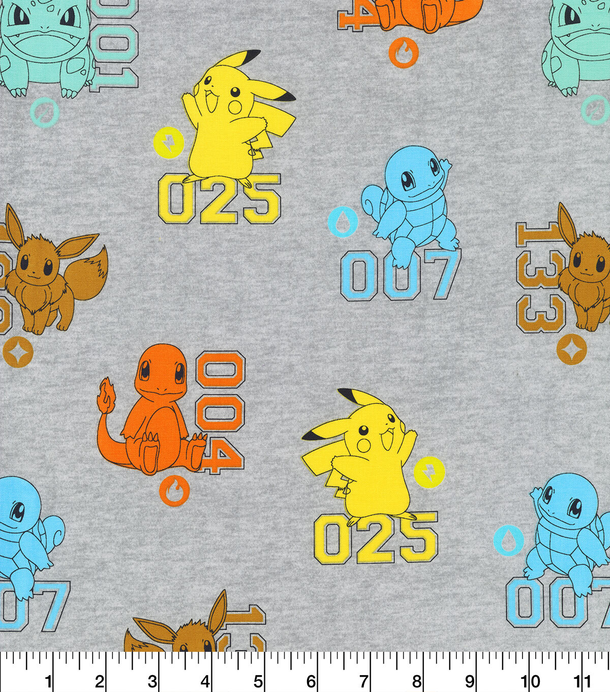 Robert Kaufman Pokemon Numbers Cotton Fabric