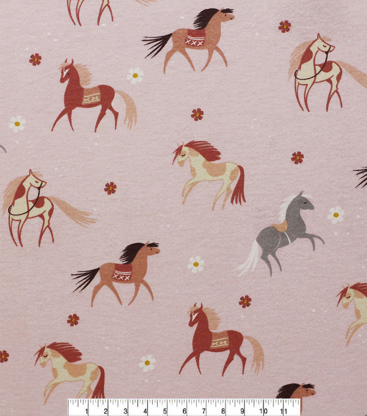 Super Snuggle Pretty Horses Flannel Fabric