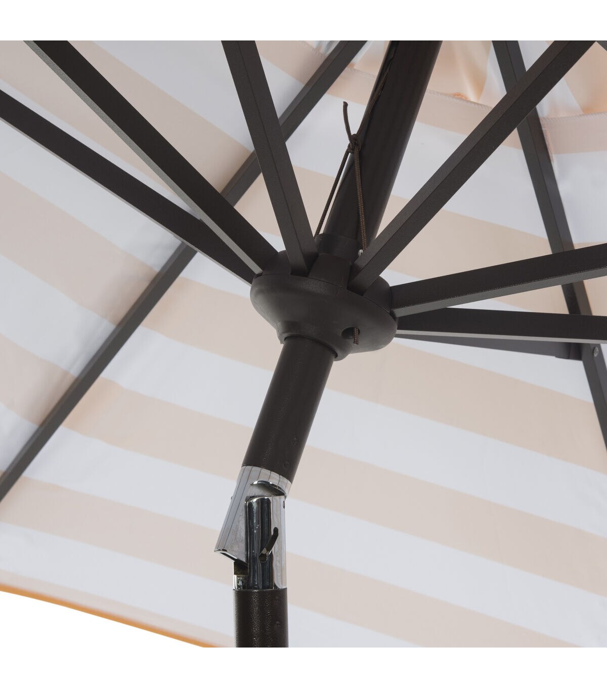 Safavieh 9' UV Resistant Orange & White Iris Auto Tilt Patio Umbrella