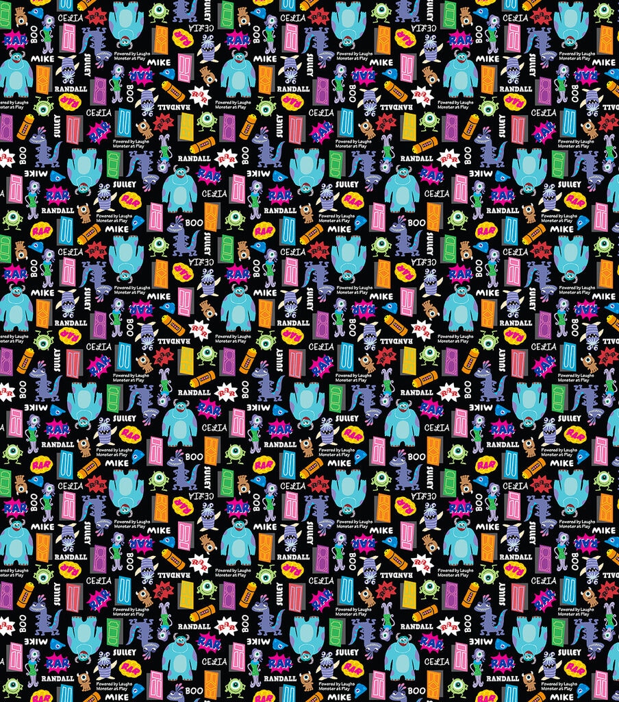 Monsters Inc Bright Disney Cotton Fabric