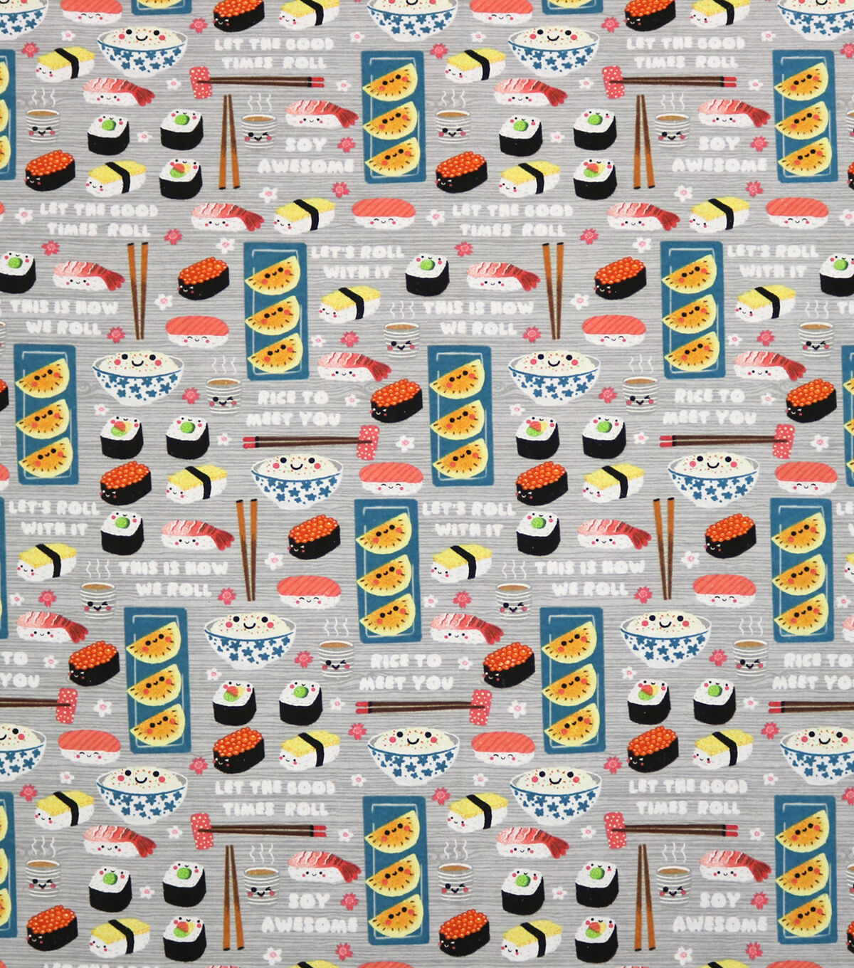 Sushi Talk Super Snuggle Flannel Fabric