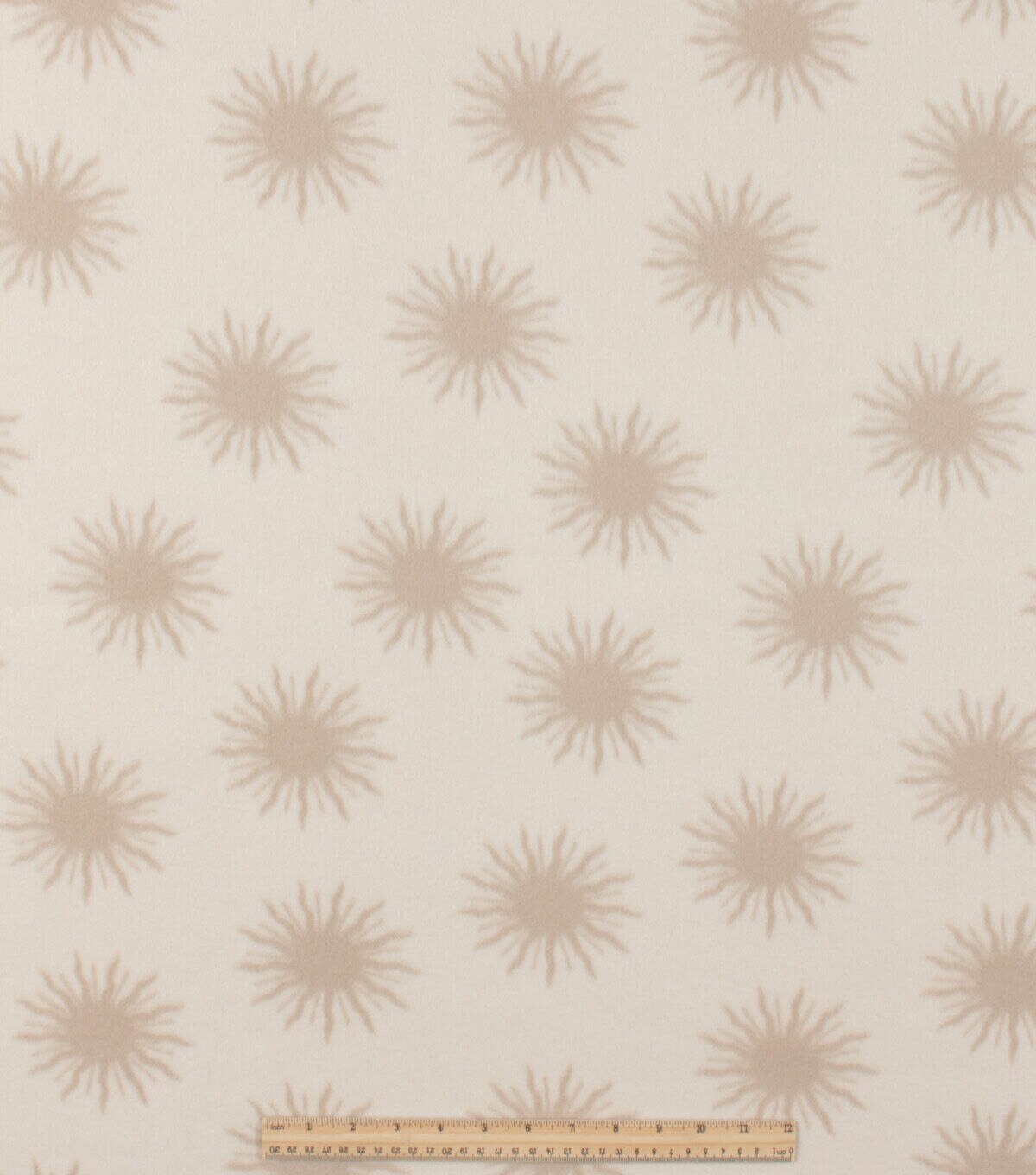 White Suns Blizzard Prints Fleece Fabric