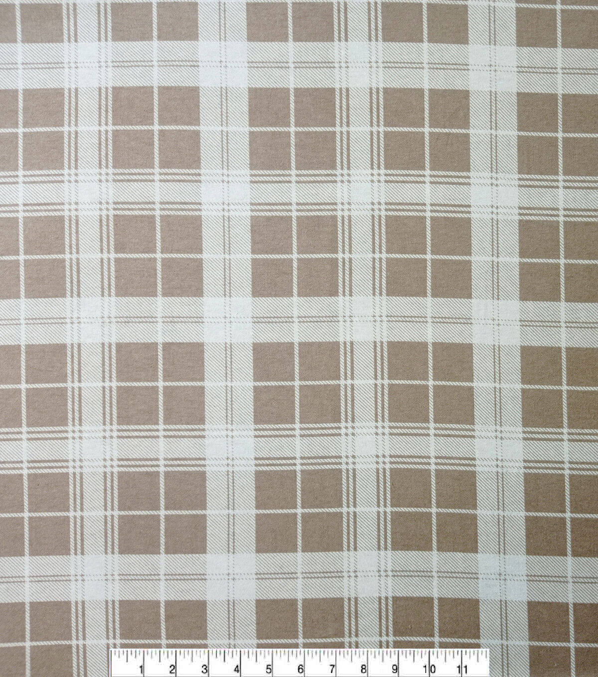 Tan Box Plaid Super Snuggle Flannel Fabric