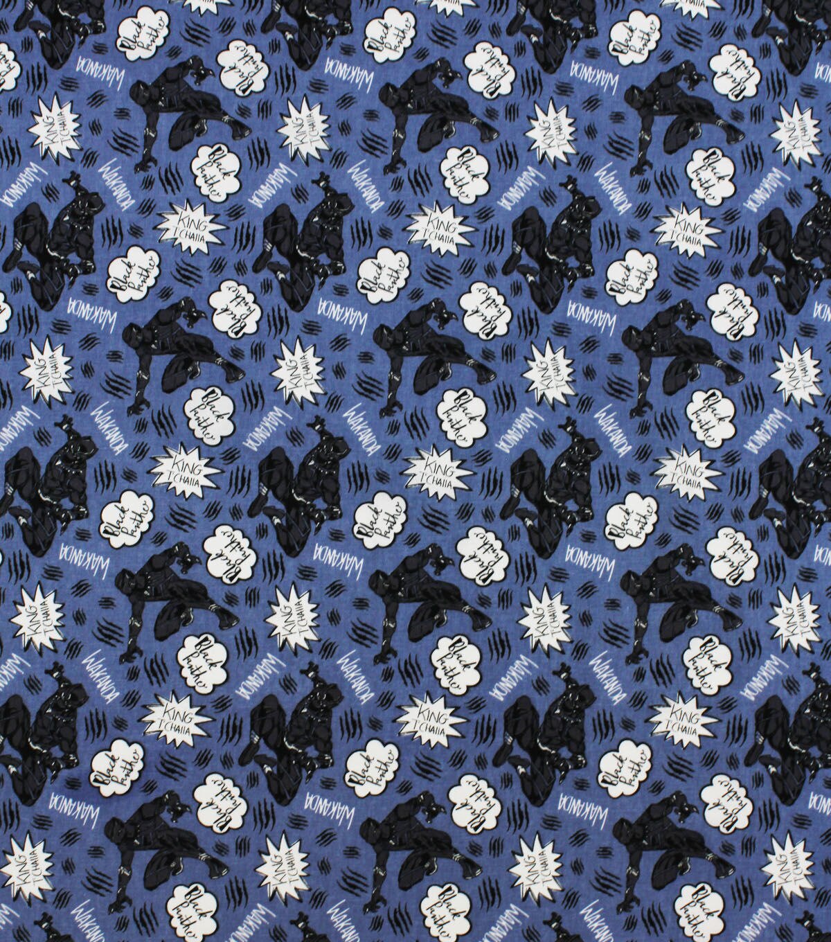 Marvel Doodle Cotton Fabric Black Panther