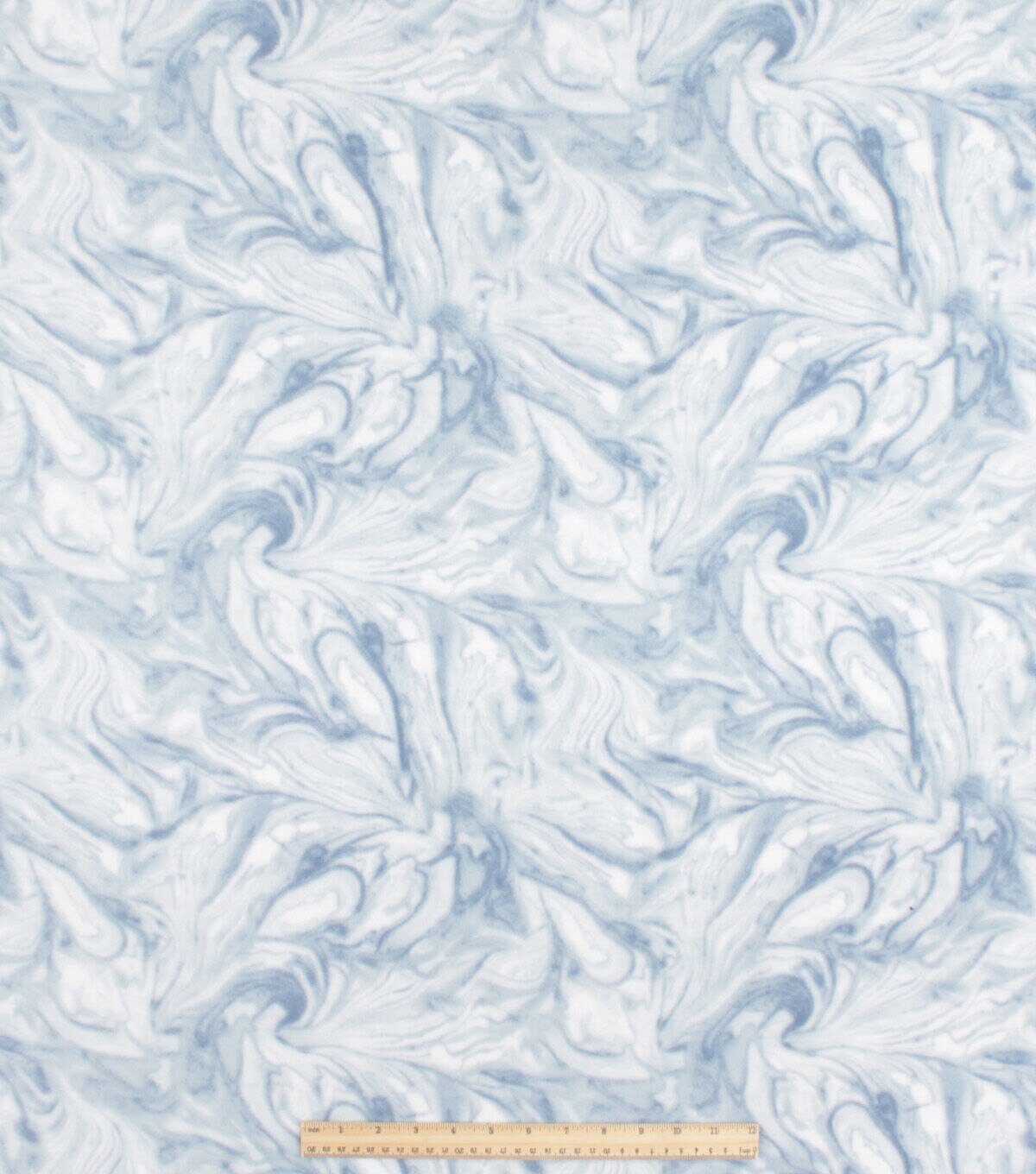 White & Blue Oil Slick Anti Pill Fleece Fabric