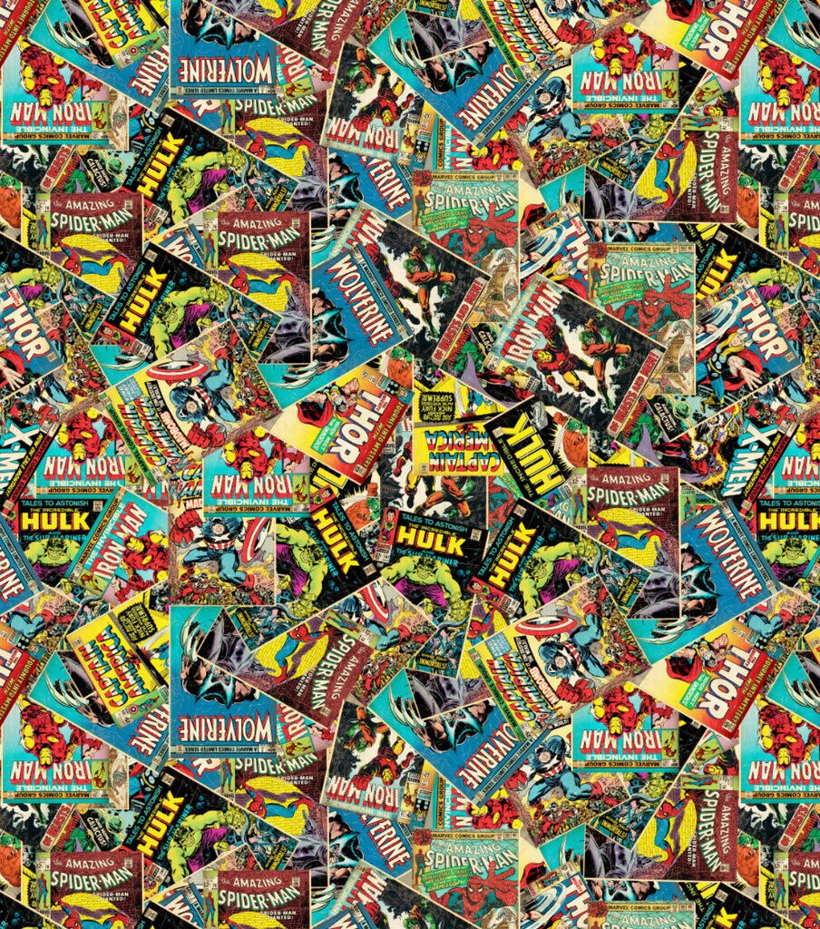 Marvel Comics Cotton Fabric Retro Comic