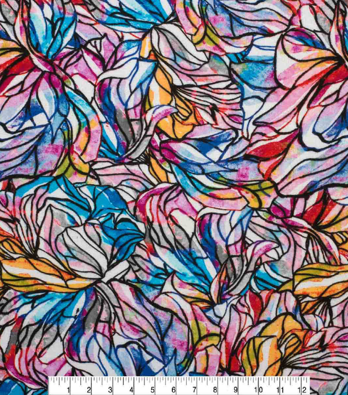 Colorful Stained Glass Super Snuggle Flannel Fabric