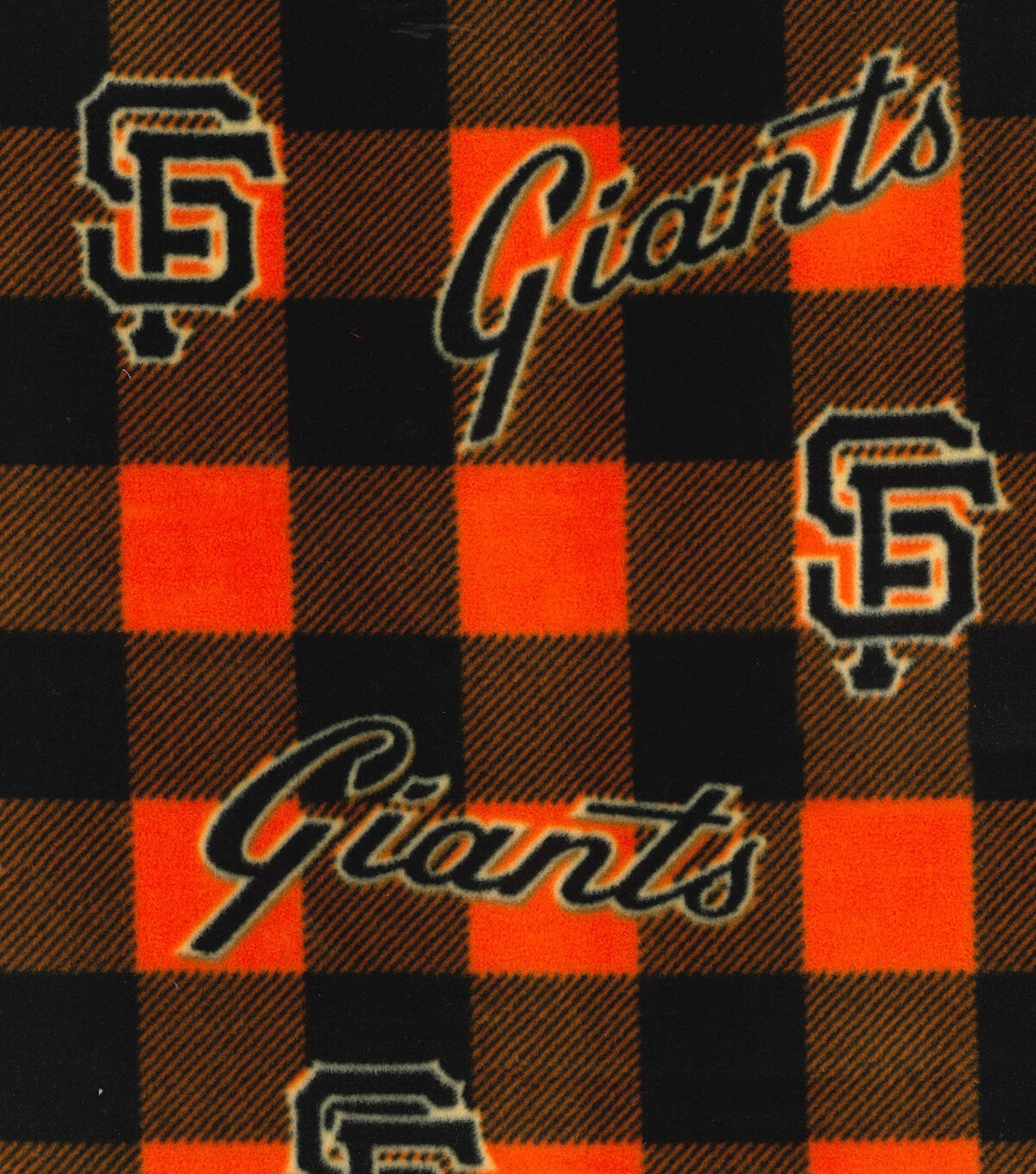 Fabric Traditions San Francisco Giants Fleece Fabric Buffalo Check