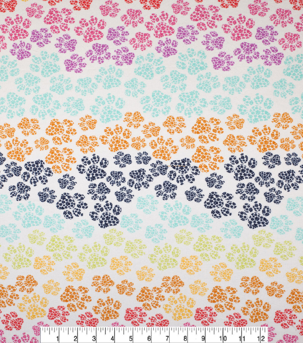 Pattern Trapped Paws White Super Snuggle Flannel Fabric