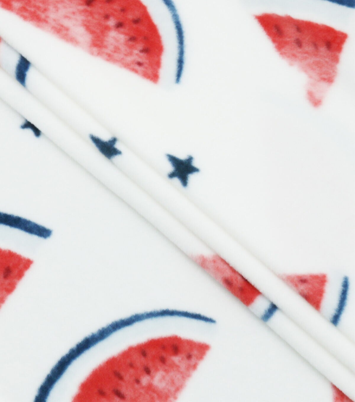 Patriotic Watermelons on White Anti Pill Fleece Fabric