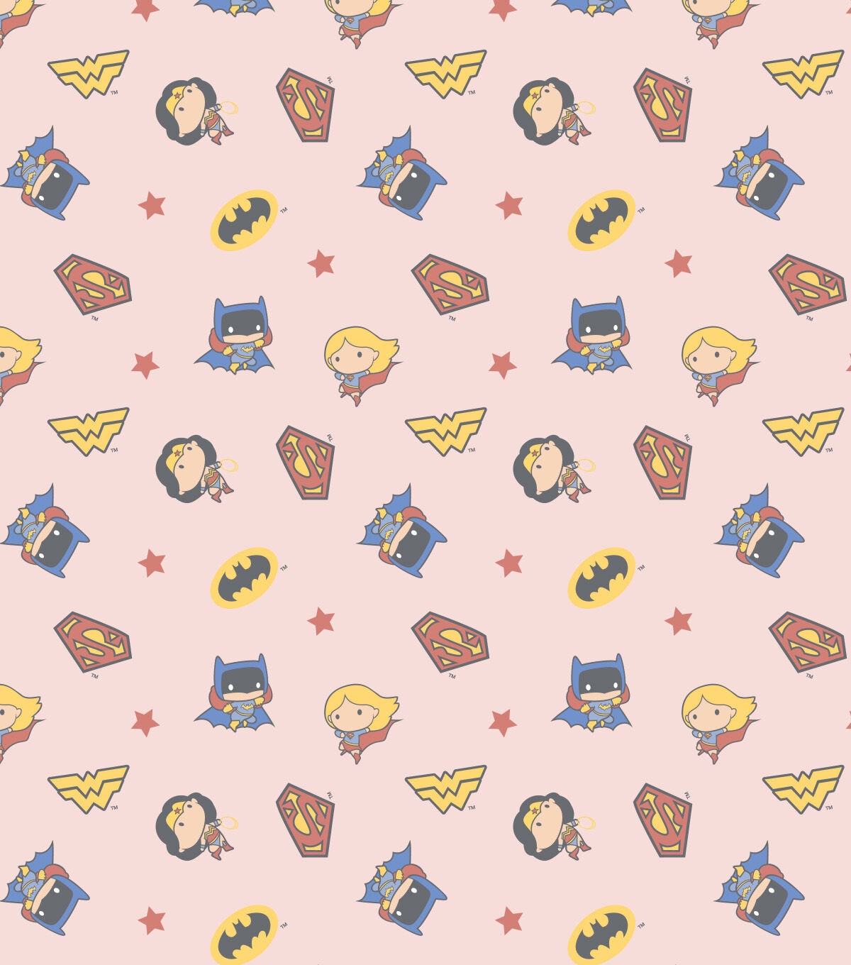 DC Comics Cotton Fabric Girl Heroes Toss