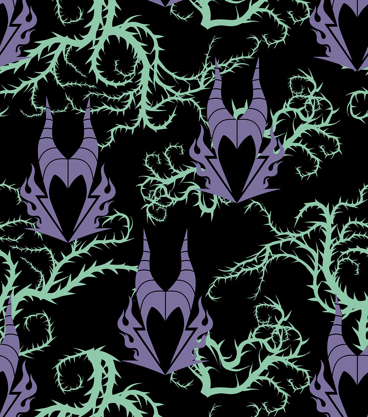 Disney Villains Maleficent Head Fleece Fabric