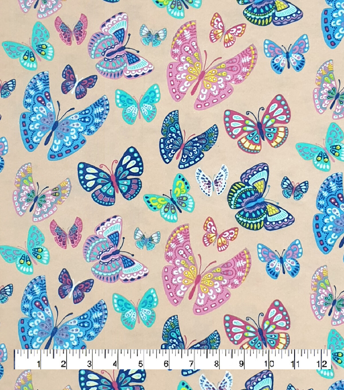 Butterfly On Orange Super Snuggle Flannel Fabric