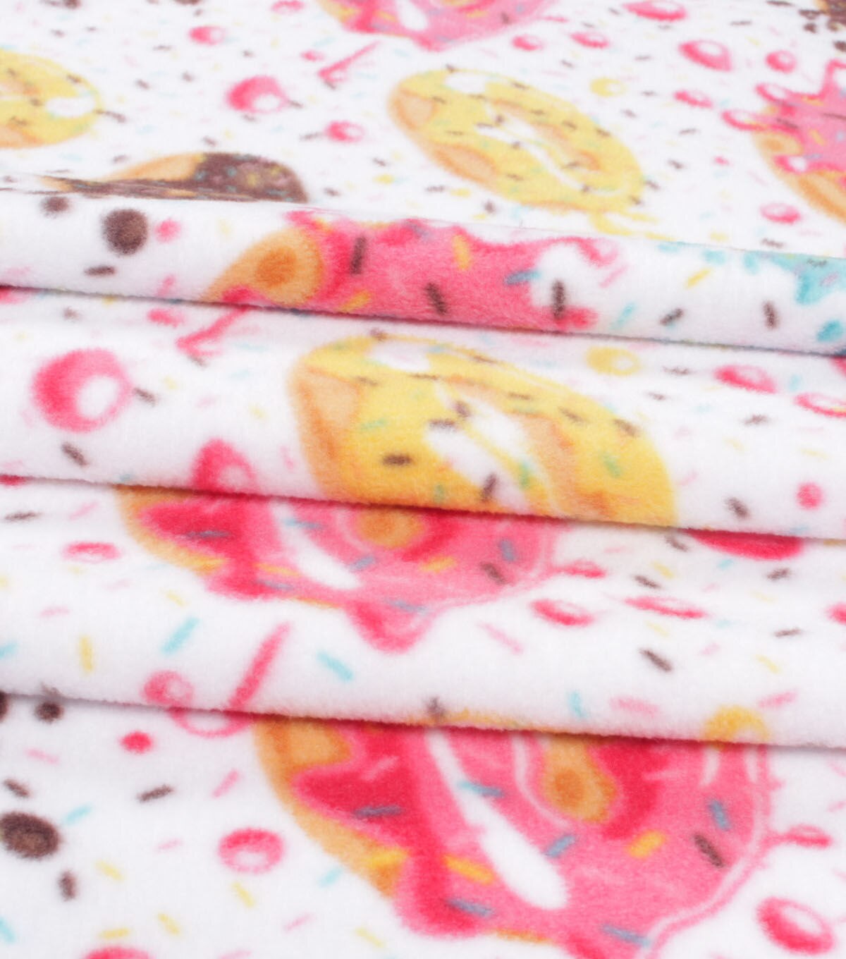 Multicolor Donuts Anti Pill Fleece Fabric