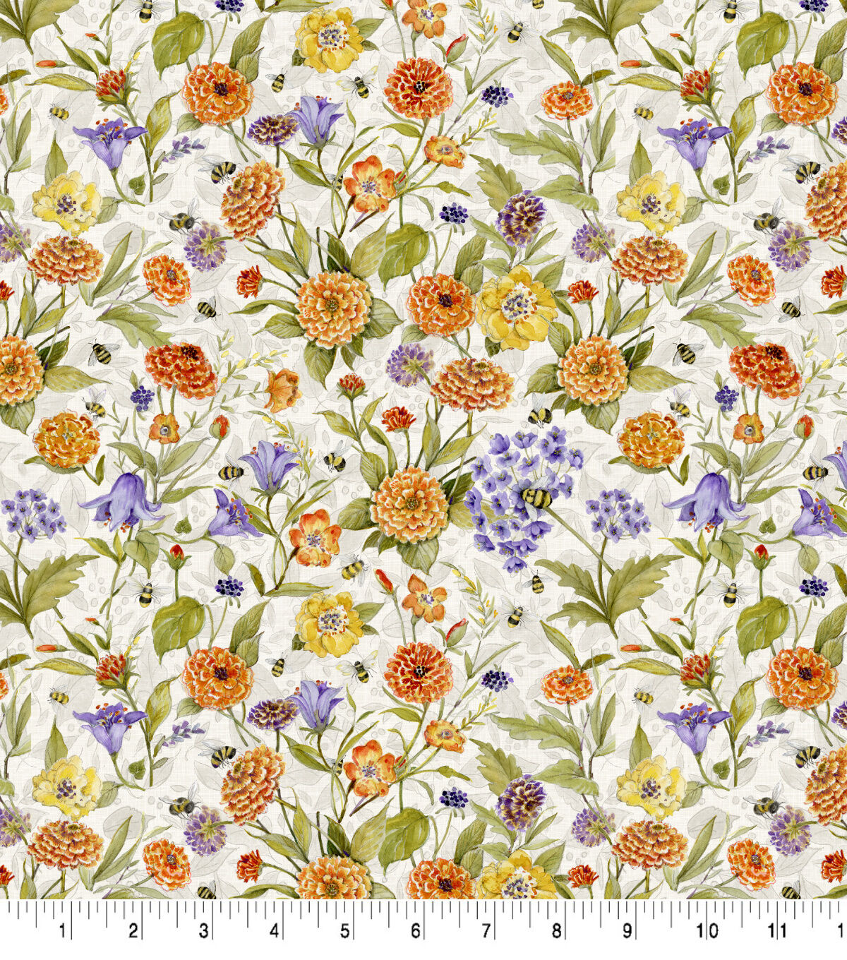 Susan Winget Bees & Orange Flowers Premium Cotton Fabric