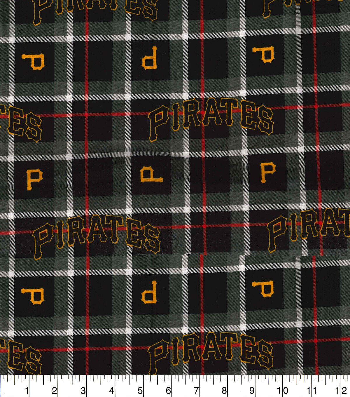 Fabric Traditions Pittsburgh Pirates MLB Plaid Flannel Fabric