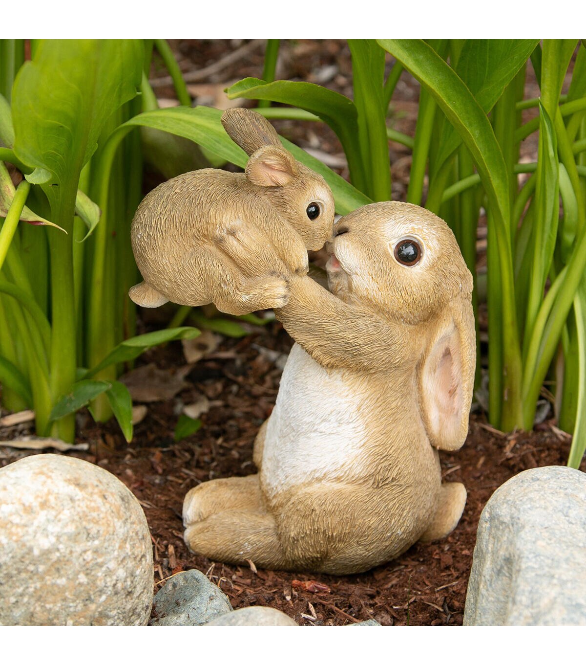 Zingz & Thingz Playful Mom and Baby Rabbit Figurine