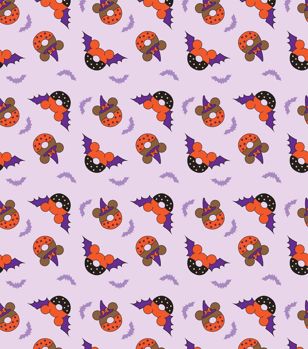 Disney Foods Halloween Donut Cotton Fabric