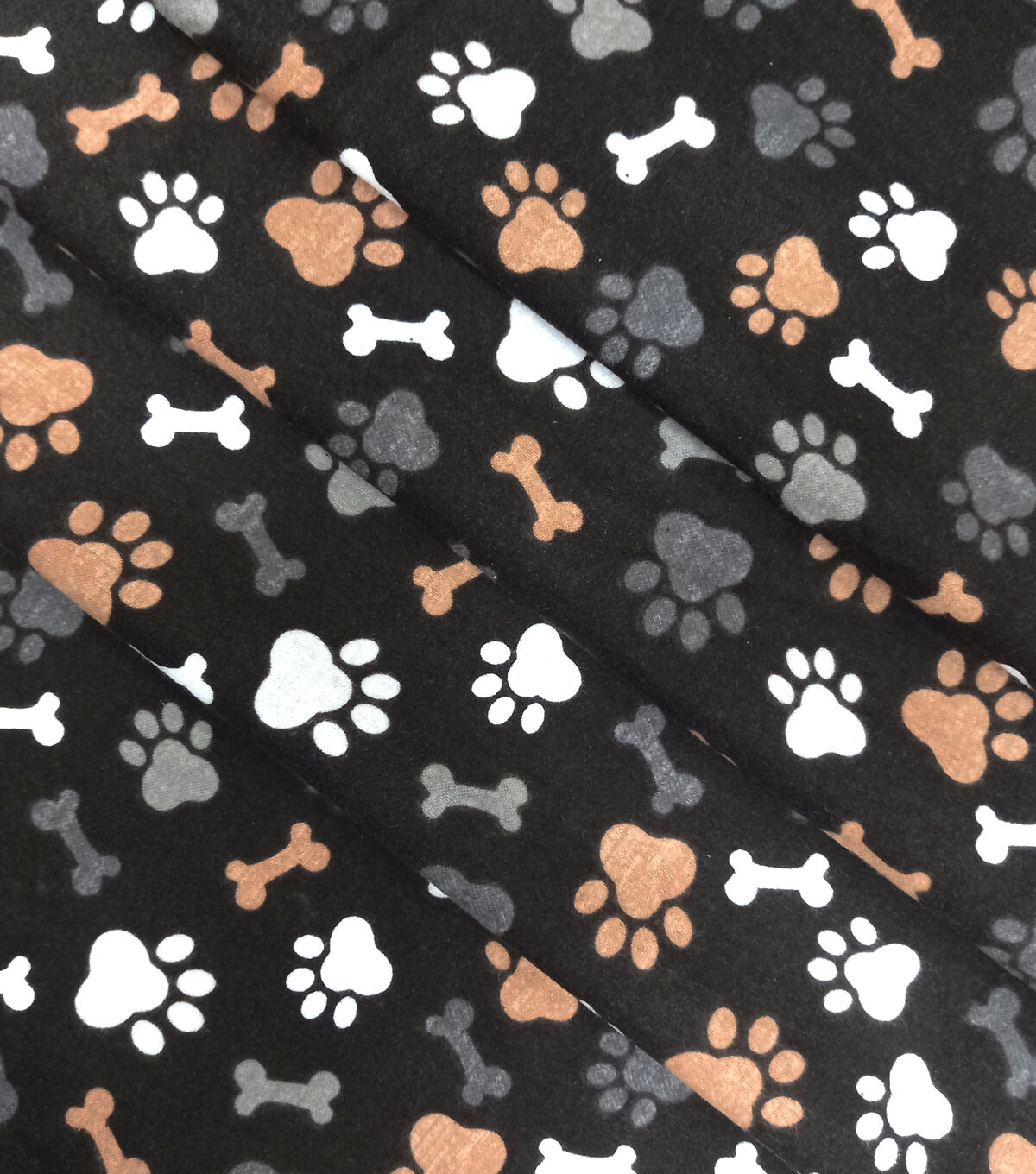 Paws & Bones Tossed Brown Super Snuggle Flannel Fabric