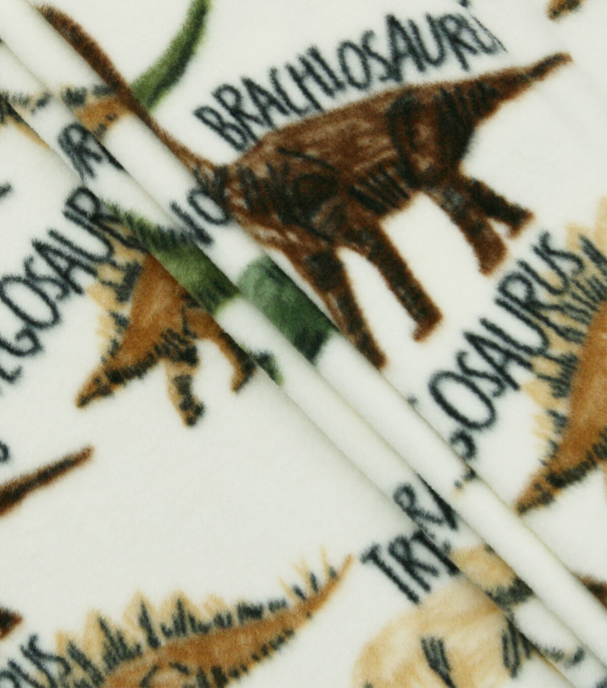 Dinosaurs & Names on Cream Anti Pill Fleece Fabric