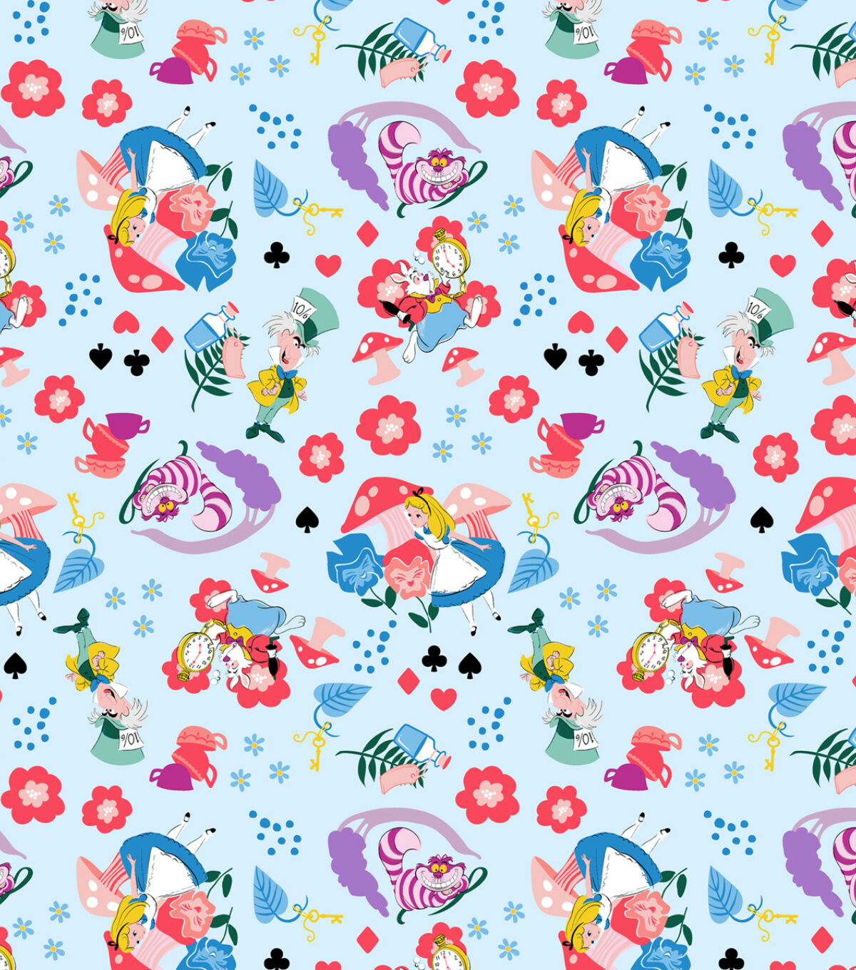 Alice In Wonderland Forest Flannel Fabric