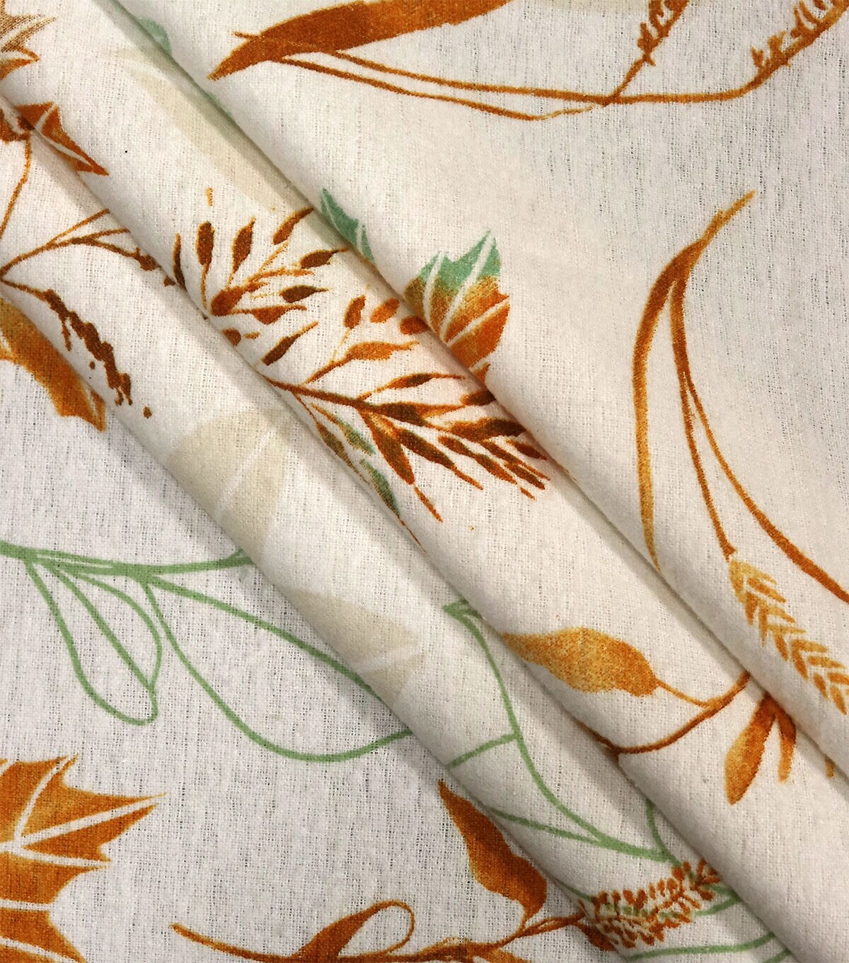 Leaves On White Super Snuggle Flannel Fabric