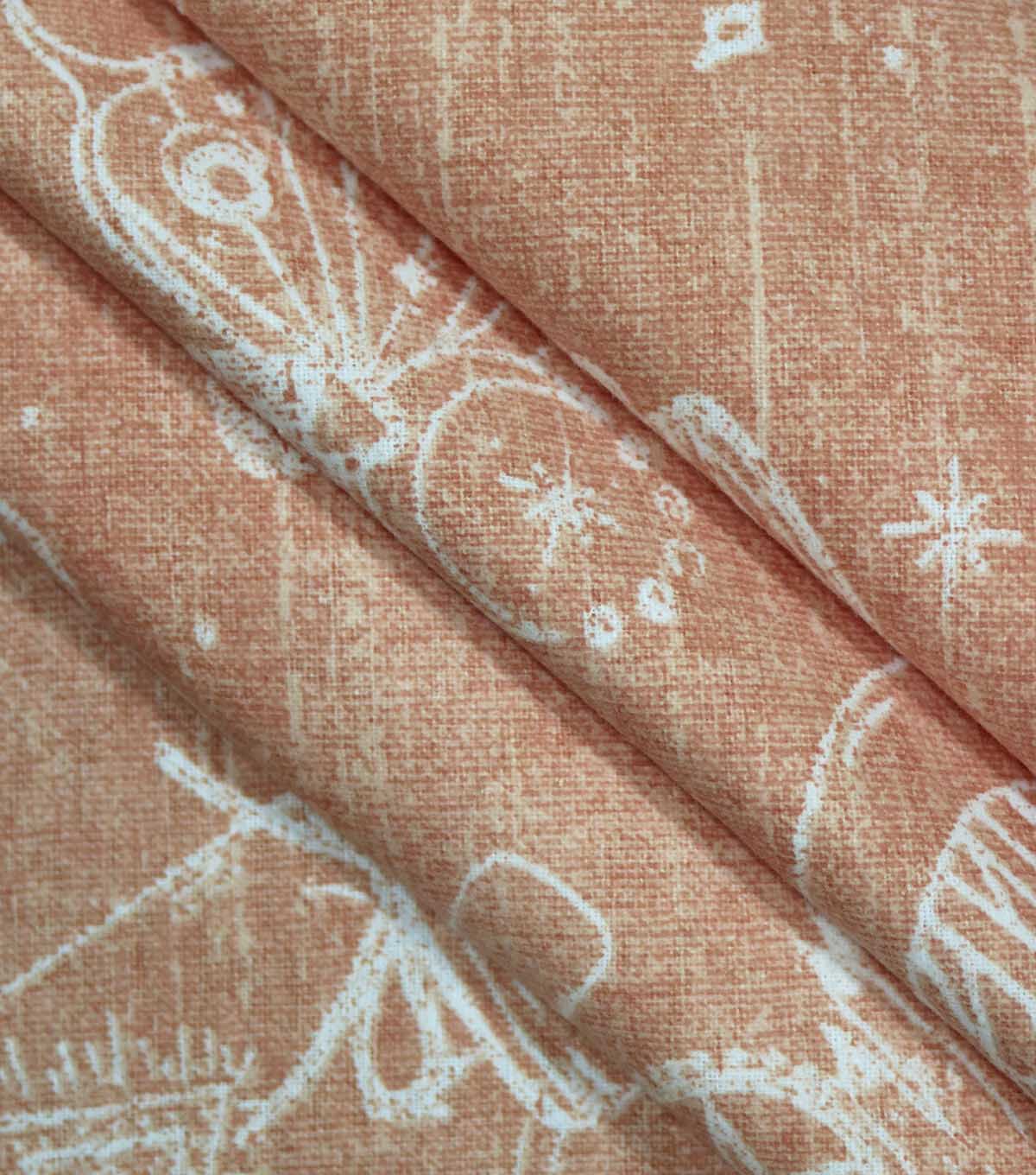 White Sketched Celestial Icons Super Snuggle Flannel Fabric