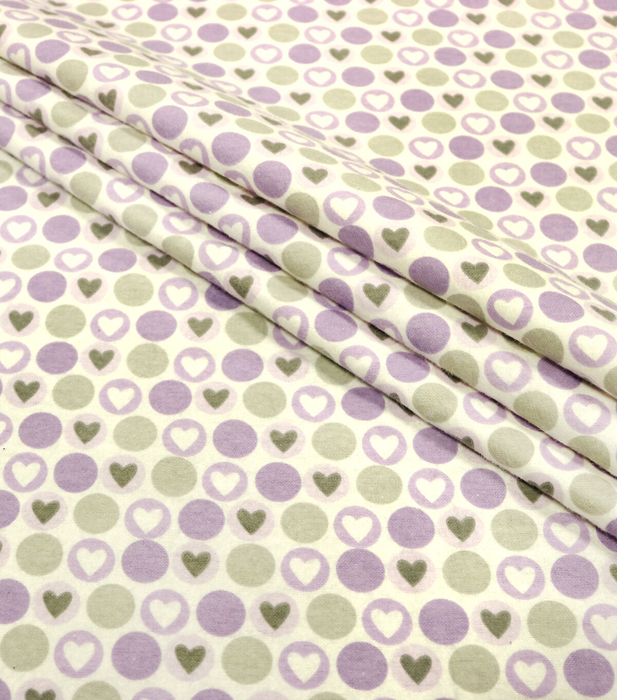 Hearts & Dots on Purple Super Snuggle Flannel Fabric