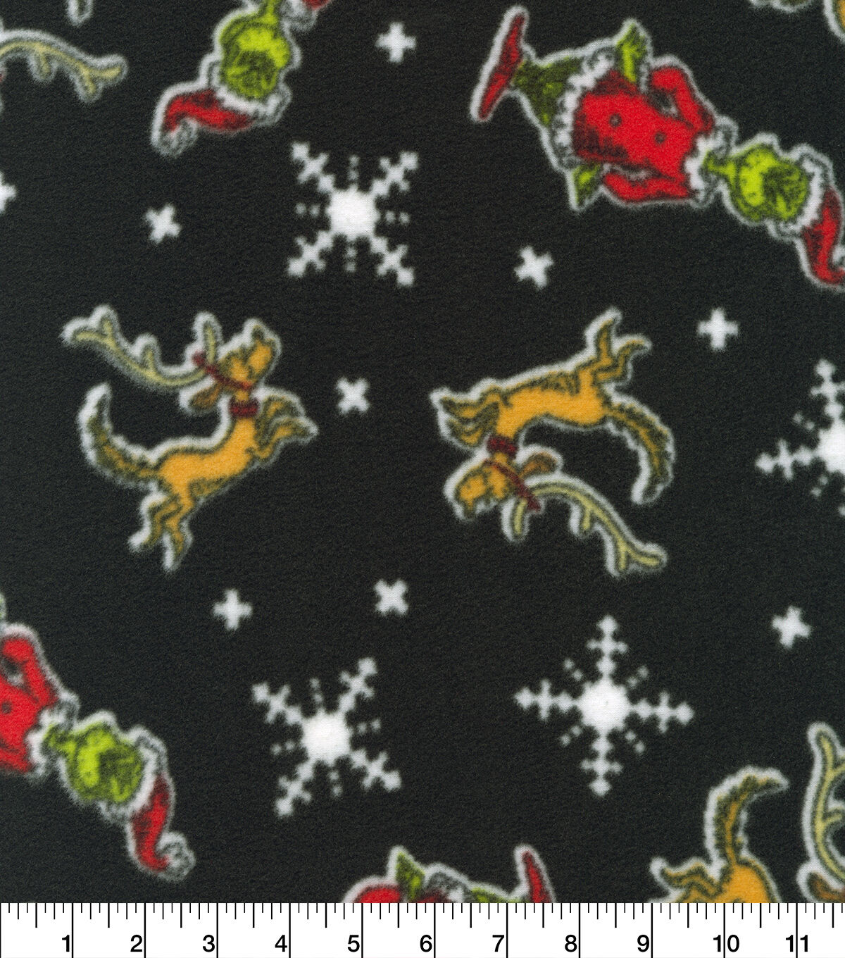 Grinch & Max Pixel Christmas Fleece Fabric