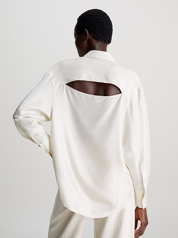 Relaxed Silk Split Back Shirt