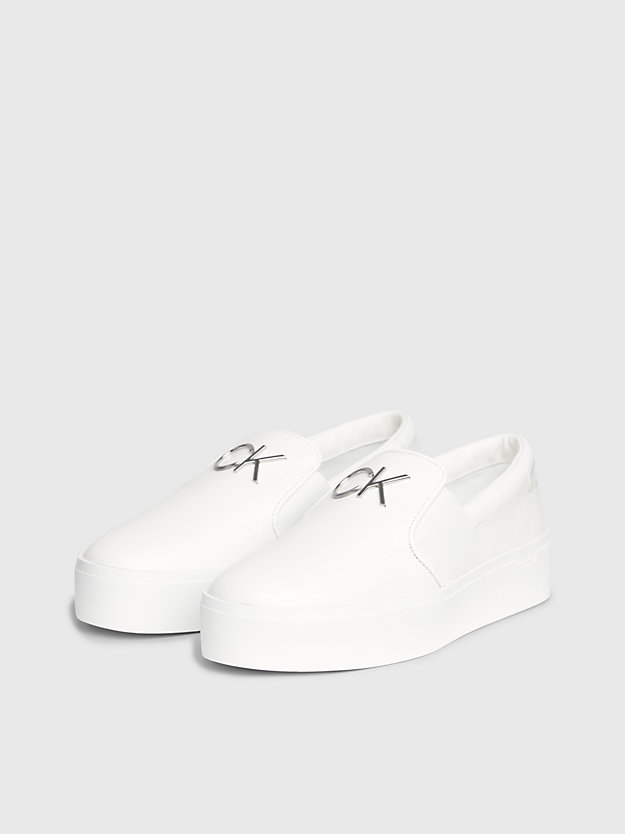 Leather Platform Slip-On Shoes