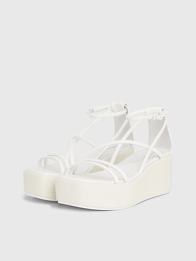 Leather Platform Wedge Sandals