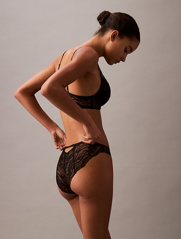 Microfibre and Lace Bikini Briefs
