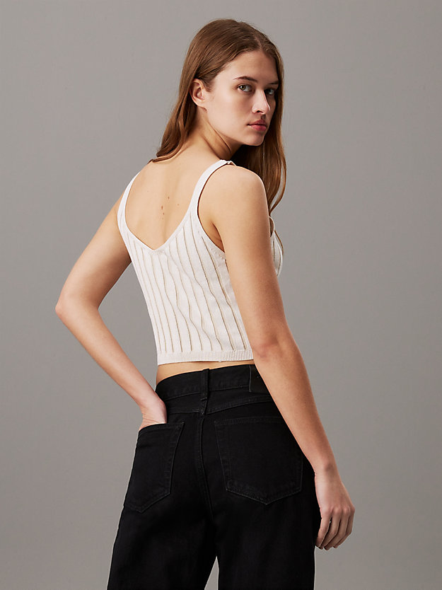 Plated Cotton Knit Bralette Top